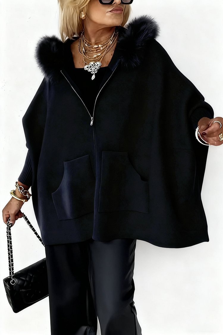 Women's Fur Collar Solid Colour Casual Jacket