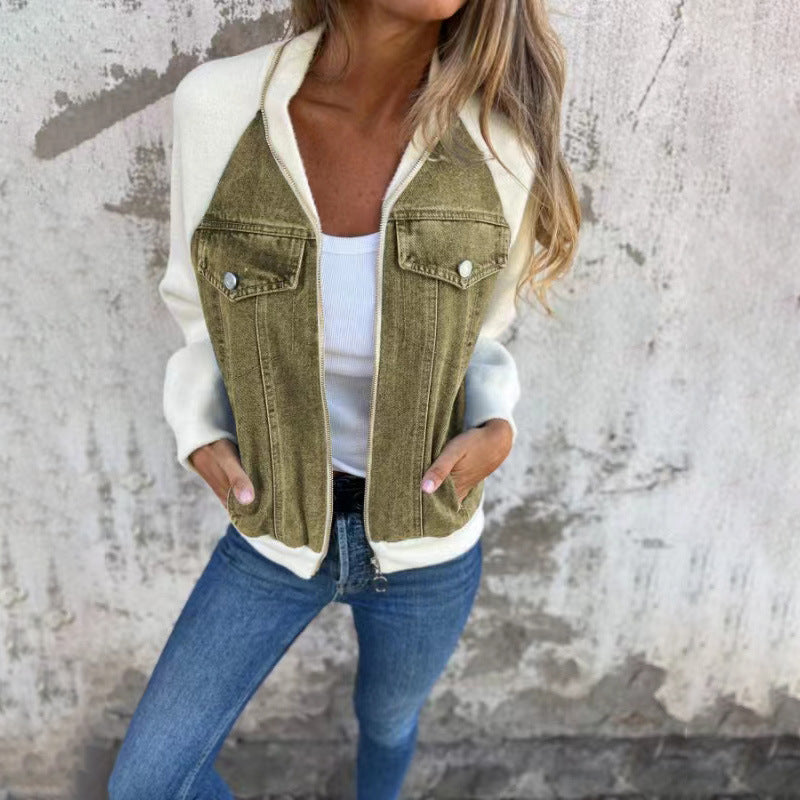 Veste Denim Patchwork Femme