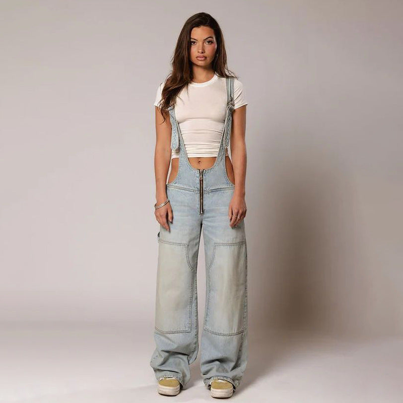 Salopette Y2K Zippée en Jean