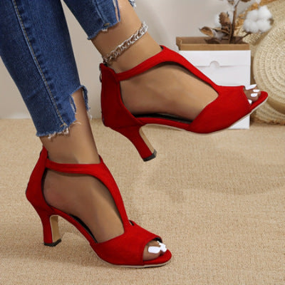 Sandales Femme Talons Hauts Zippées